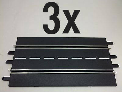 3 x Carrera Slot Car Standard Straights