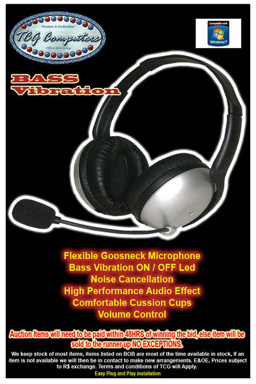 **** HOT R1 *** Gamers Headset and Mic with BASS VIBRATION and Volume Control