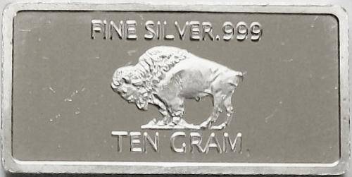 10 Gram Silver Buffalo Bar