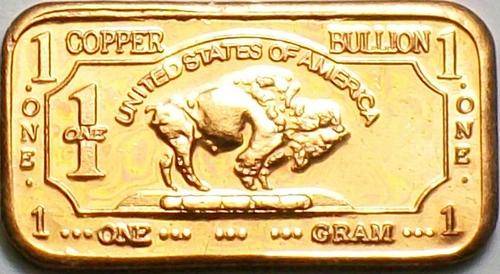 1 Gram Copper Buffalo Bar
