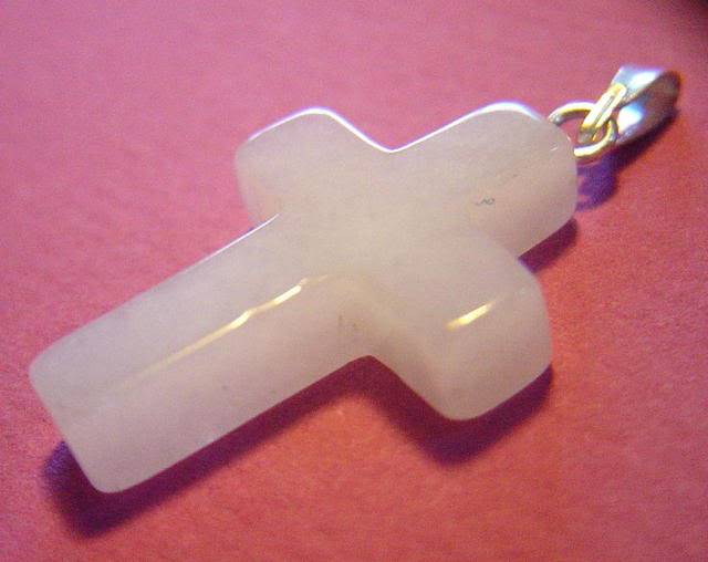 SNOW QUARTZ CRYSTAL Pendant with Silver White Metal Loop and fittings