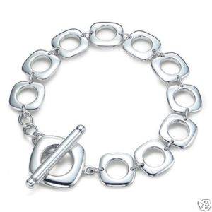 LOVELY 925 SILVER LARGE LINKS BRACELET.