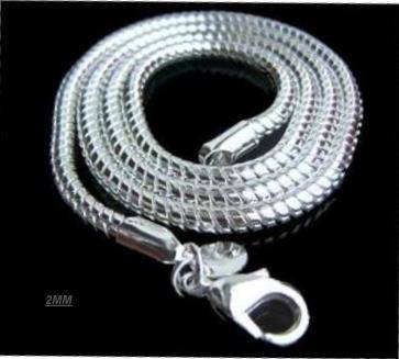 2mm. 925 STERLING SILVER SNAKE CHAIN 60cms.