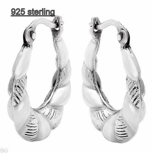 925 STERLING SILVER HOOP EARRINGS.