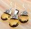 BEAUTIFUL PENDANT & EARRING SET IN 925 SOLID STERLING SILVER WITH GENUINE FACETED CITRINE .