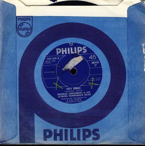 Norman Greenberg & his Jo'burg Horrorock Band - Hey Drac - (South African) Seven Single
