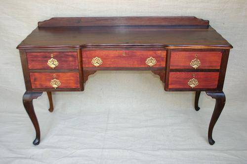 Imboya & teak Queen Anne dressing table without mirrors, ideal to use as a server