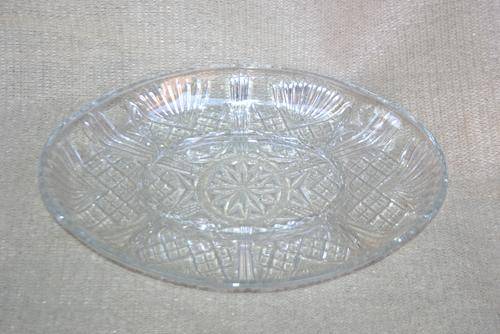Cut glass snack plate
