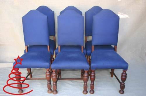 *Christmas Sale* Set of 6 teak dining room chairs - needs new upholstery
