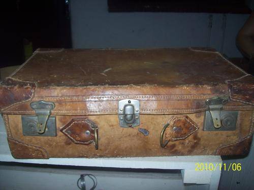 small leather suitcase