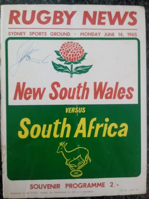 Programme New South Wales versus Sprngboks