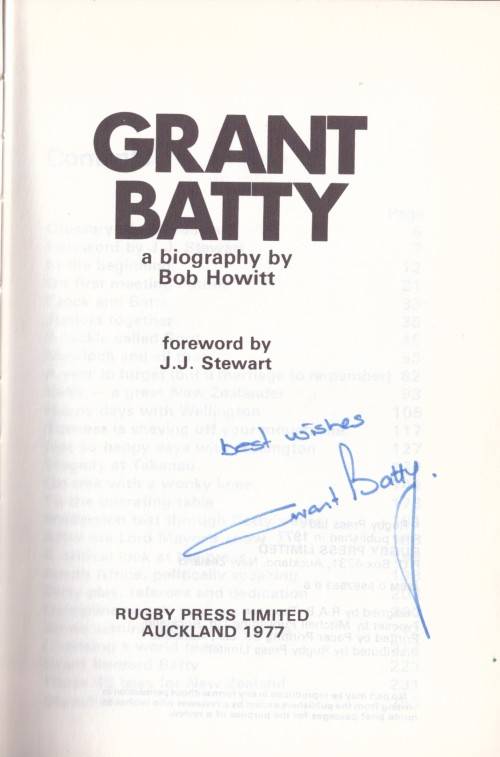 Rugby Book: Grant Batty