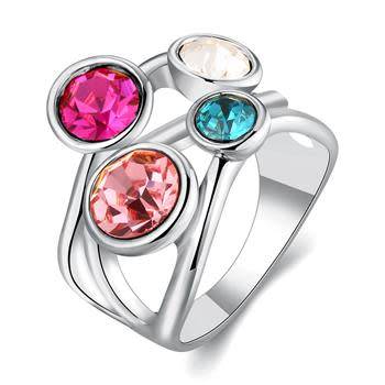 Eye catching white gold plated ring