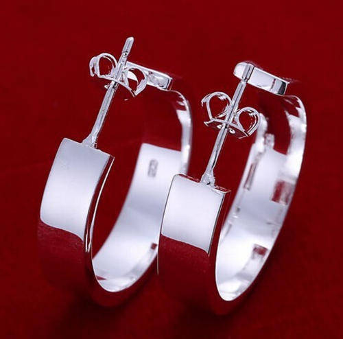 925 Sterling silver plated hoop earrings very popular - Anti-allergic