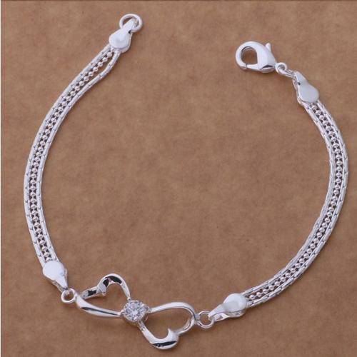 Gorgeous 925 sterling silver plated 3 string infinity crystal bracelet - A beautiful gift