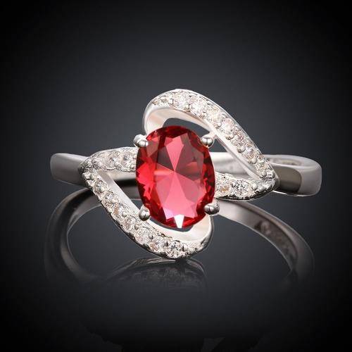 Stunning Genuine red Austrian crystal ring - 8/Q