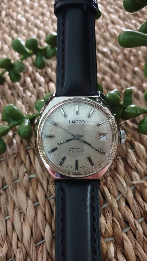 Vintage Large Lanco Men`s Automatic Date Watch - fully restored