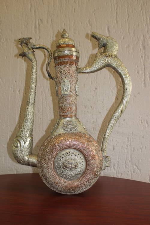 Spectacular Antique Tibetan Kashmiri Ceremonial Dragon Ewer Circa mid 1800s 65cm tall x 45 x 17