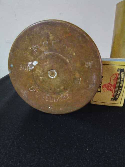 Pair of Antique WW1 German artillary shells dated 1908 and 1909