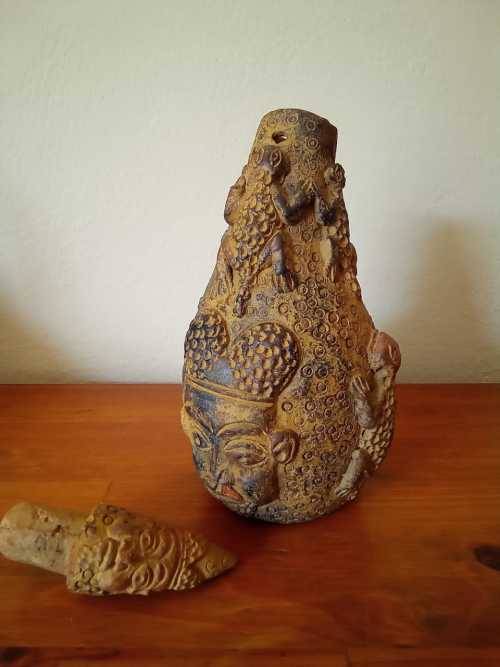19th century North African Palm Wine Decanter 26cm tall