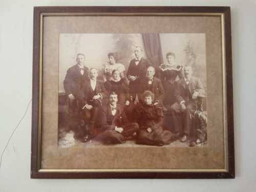 Large original 19th Century family portrait 64 by 55cm