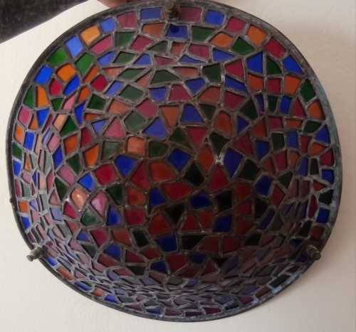 Antique Art Deco 1920s Lead Light Pendant Chandelier 40cm wide 49cm length