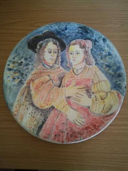 Signed original Jeanne Kotze Louw hand painted Art plate 31cm wide