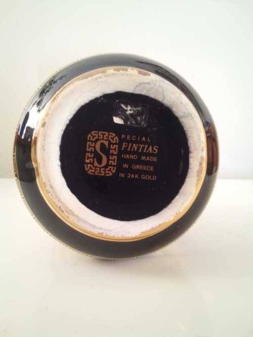 24k Gold detailed Greek Vase 15cm tall