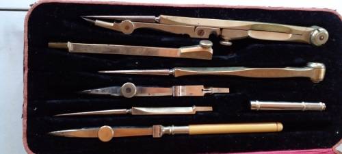 Vintage Brass Drawing Tool Set