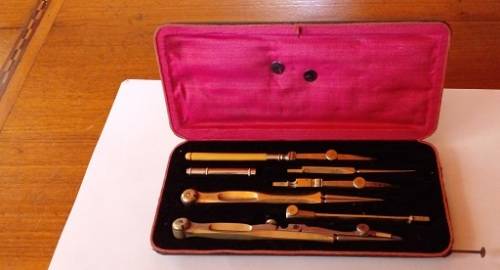 Vintage Brass Drawing Tool Set