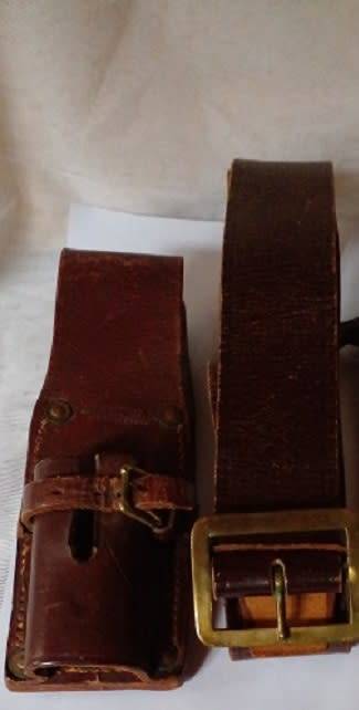 1942 -Bayonet Frog Manufactured by Greatrex JHB plus a SANDF Leather Belt