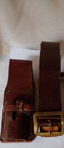 1942 -Bayonet Frog Manufactured by Greatrex JHB plus a SANDF Leather Belt