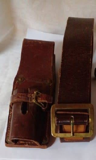 1942 -Bayonet Frog Manufactured by Greatrex JHB plus a SANDF Leather Belt