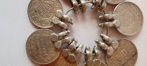 India -8 x 1/4 Rupees Silver Coins -Fitted with Old Style Holders, high Silver content.