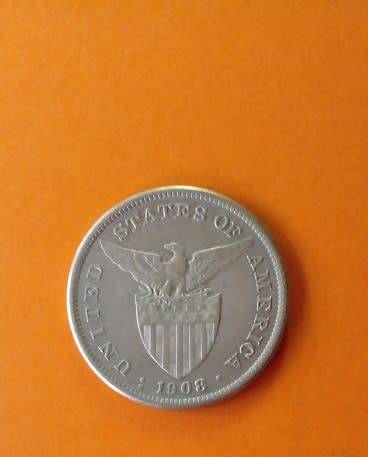 Philippines -1908 -One Peso Silver Coin