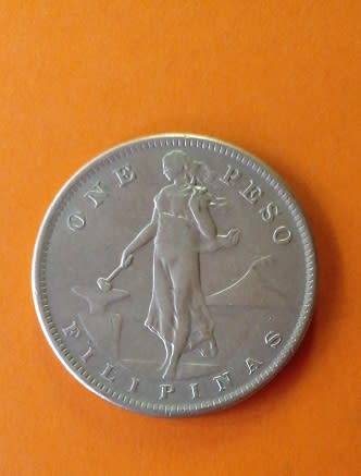 Philippines -1908 -One Peso Silver Coin