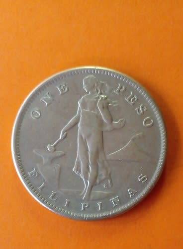 Philippines -1908 -One Peso Silver Coin