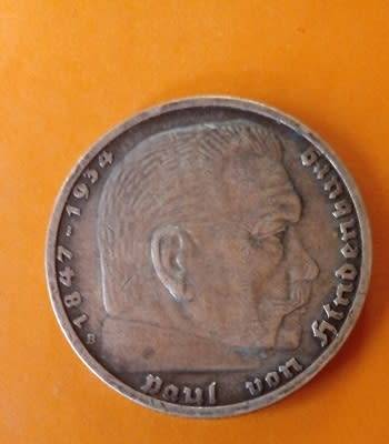 Germany -1939- 5 Reichsmark -Deutsches Reich -Paul von Hindenburg -Silver