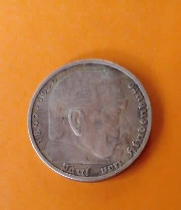 Germany-1936 -5 Reichsmark-Deutsches Reich -Paul von Hindenburg-Silver