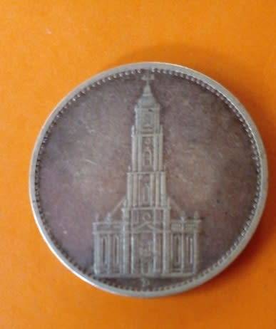 Germany-1934 -5 Reichsmark -Deutsches Reich -Silver.