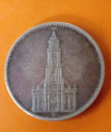 Germany-1934 -5 Reichsmark -Deutsches Reich -Silver.