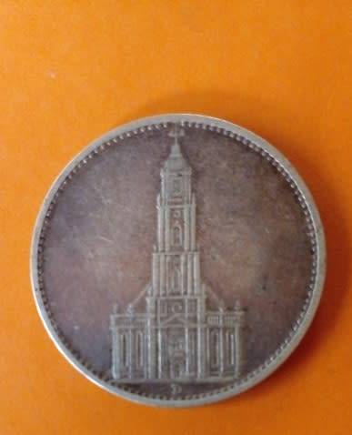 Germany-1934 -5 Reichsmark -Deutsches Reich -Silver.