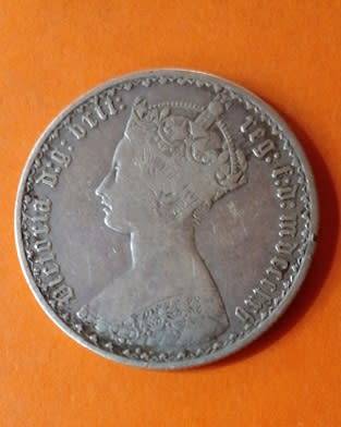 Great Britain -1865 -One Florin (Two Shillings)- Victoria -Silver