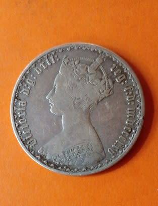 Great Britain -1865 -One Florin (Two Shillings)- Victoria -Silver