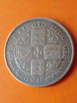 Great Britain -1865 -One Florin (Two Shillings)- Victoria -Silver