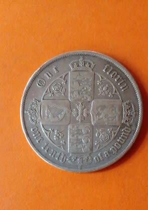 Great Britain -1865 -One Florin (Two Shillings)- Victoria -Silver