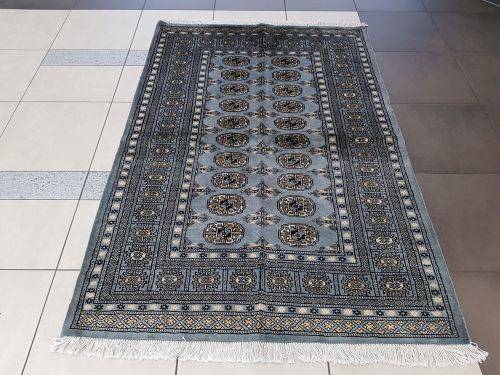 Fantastic Blue Grey BUKHARA PERSIAN CARPET 186 x 126 CM