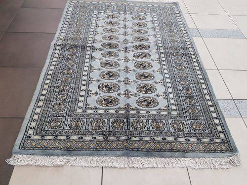Fantastic Blue Grey BUKHARA PERSIAN CARPET 186 x 126 CM