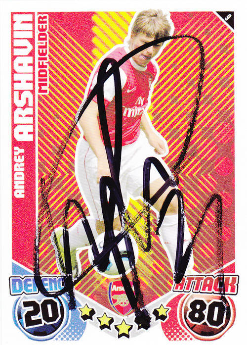Andrey Arshavin hand signed trading card
