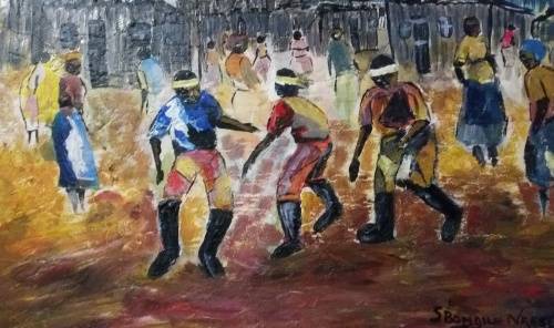 Oil on Board Painting by S'Bongile Nkosi